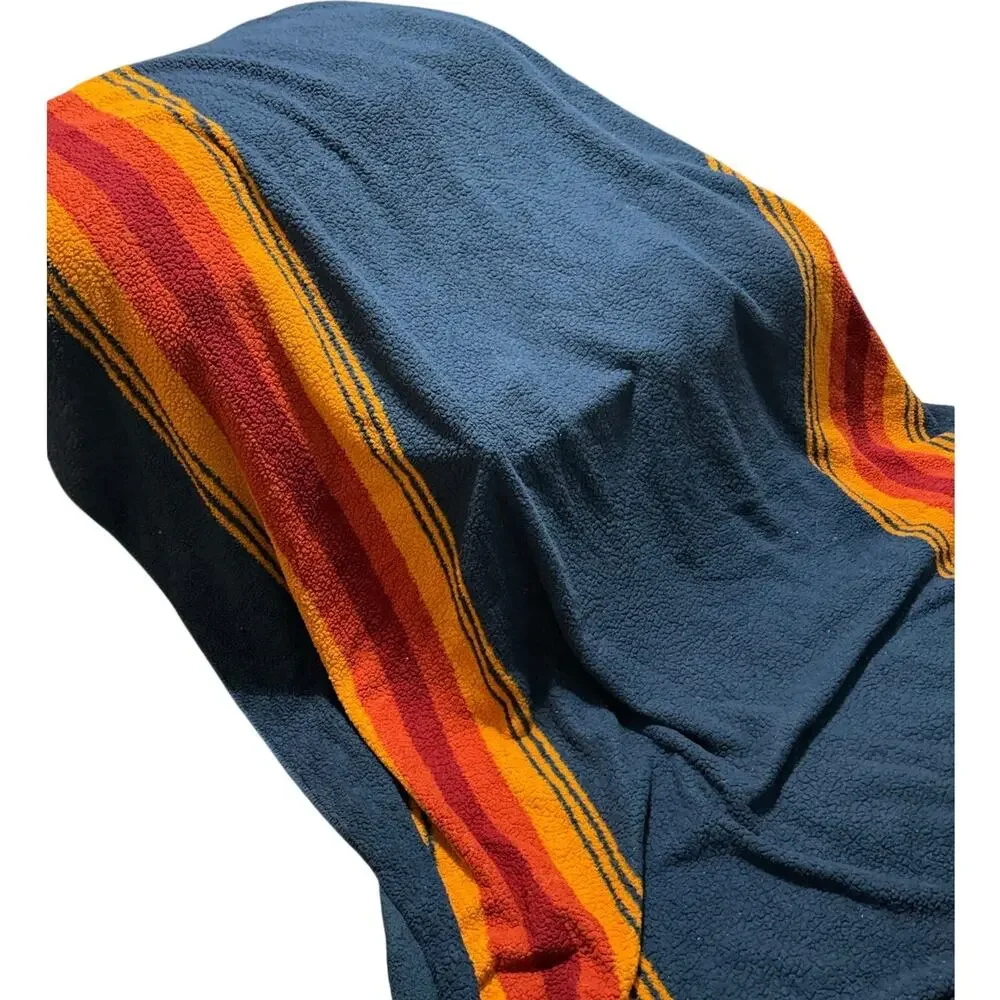 Pendleton Grand Canyon Sherpa Fleece King Size Orange Blue Southwest Warm Soft